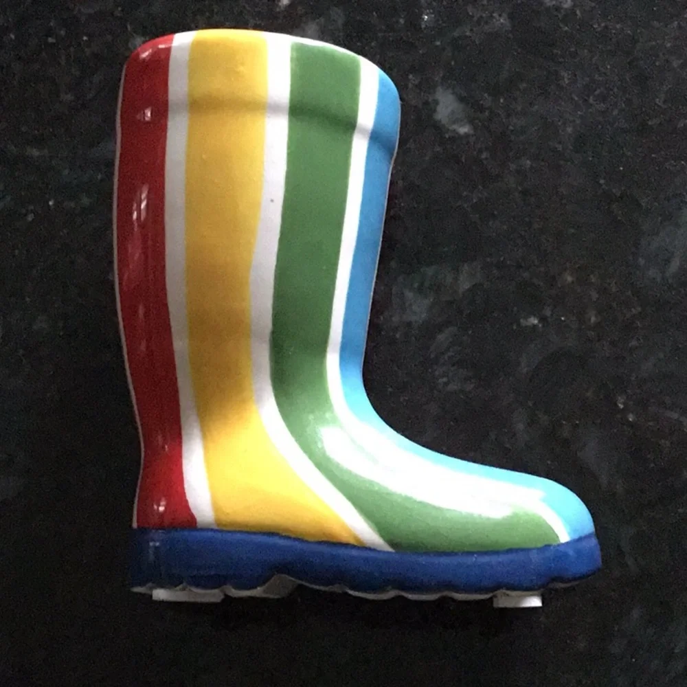 Whimsical Yankee Candle Ceramic Rainboot Votive Holder Home Decor Cozy Warmth